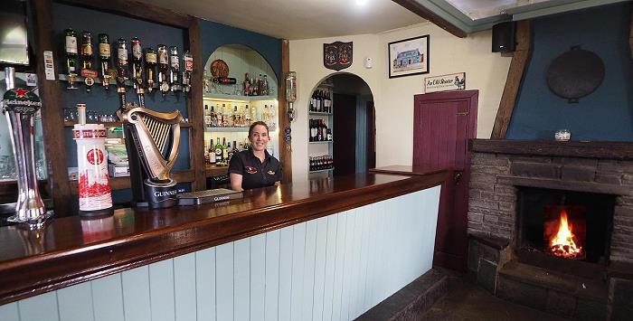 Enjoying a pint at the pub at Keane's Kilkee